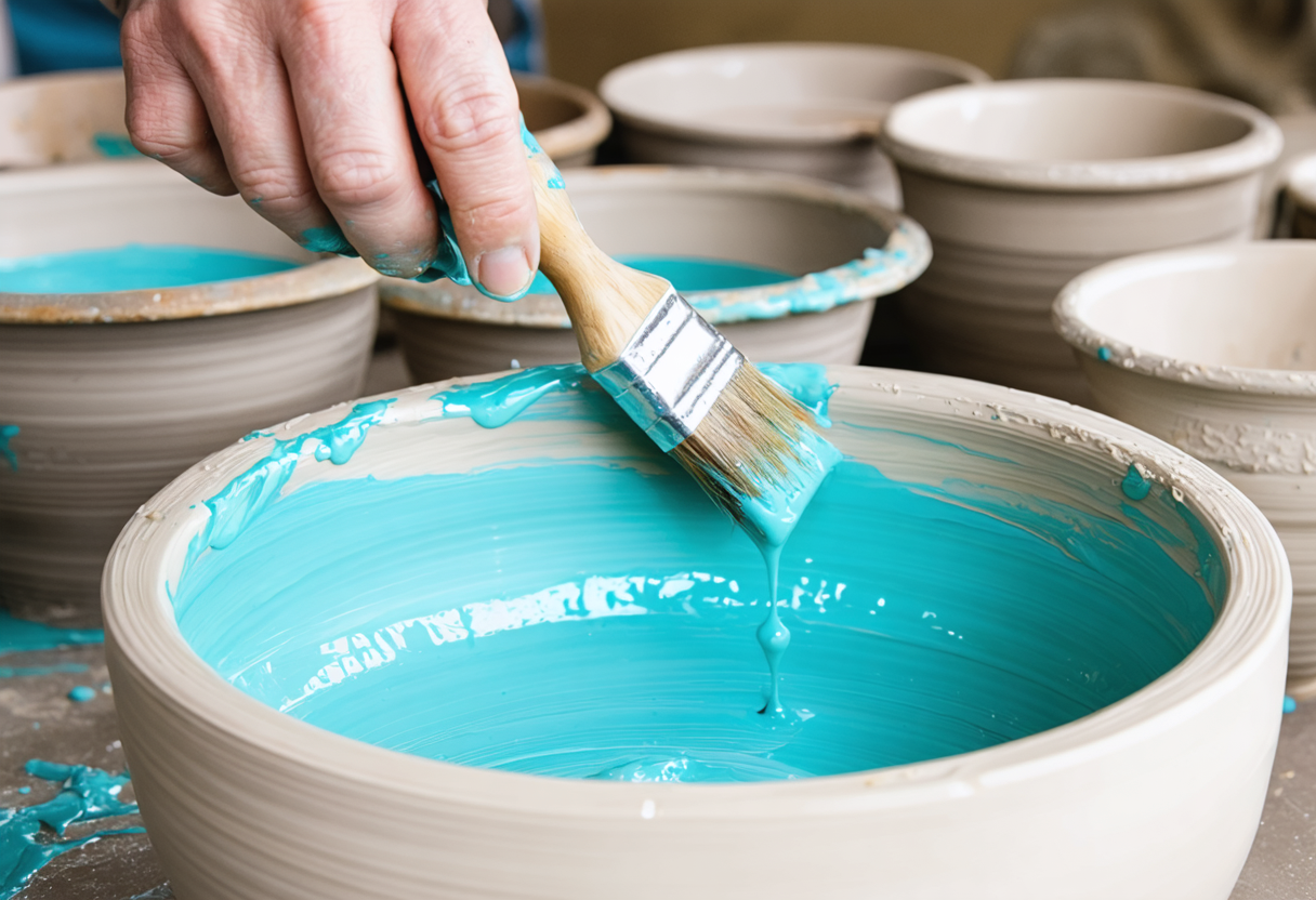 유약 시유 기법 이미지