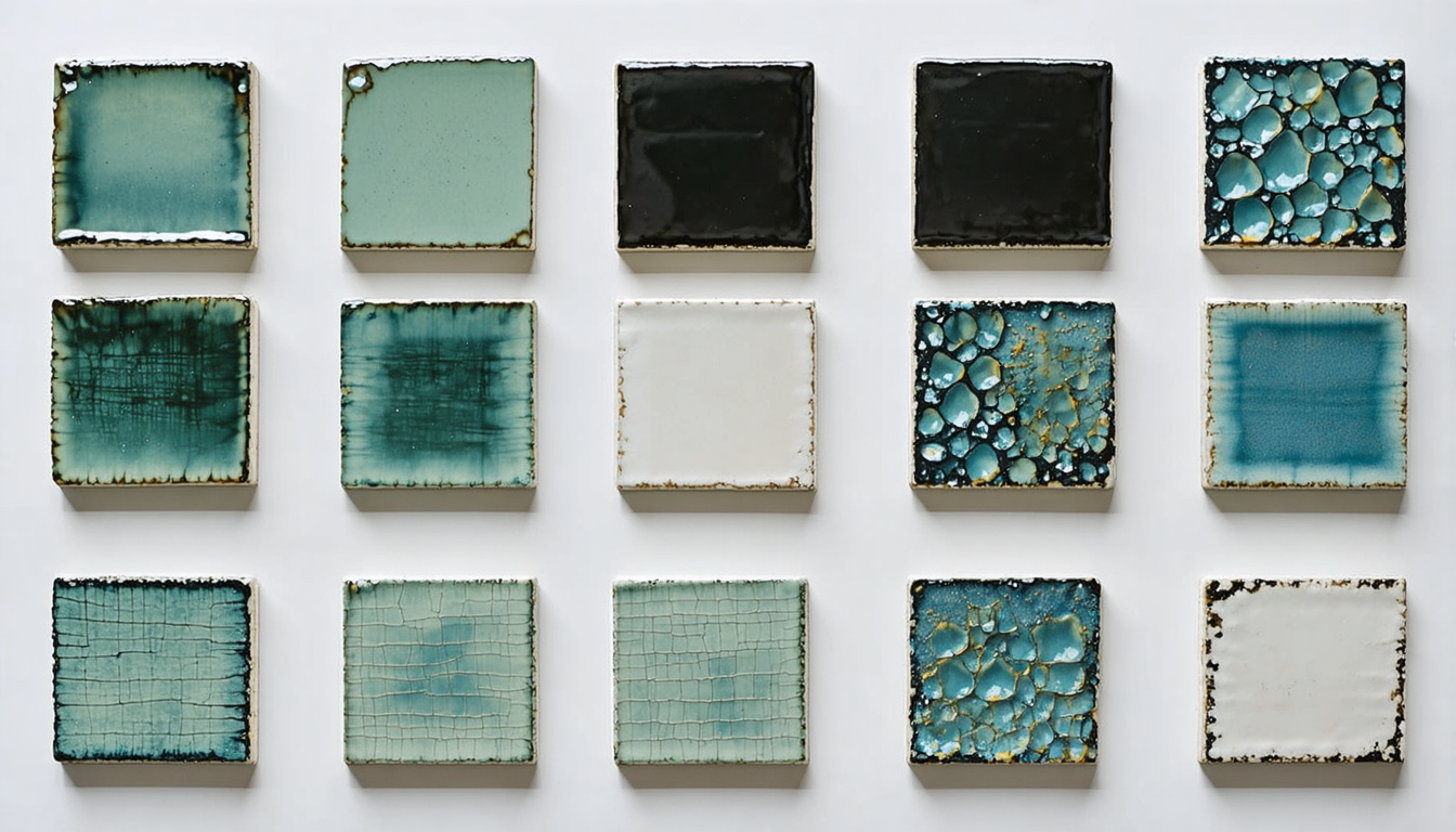 다양한 유약 샘플